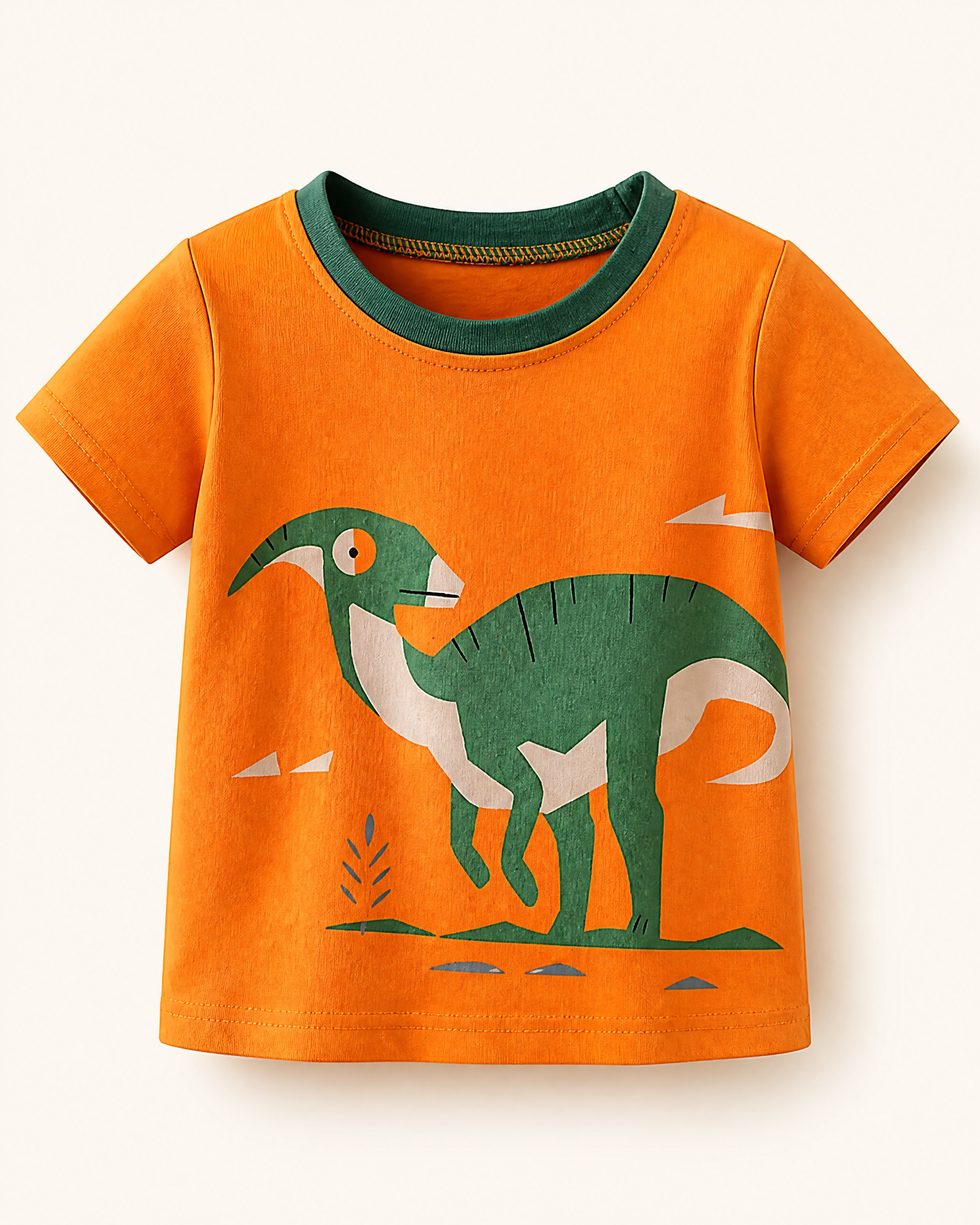 Orange Dinosaur Graphic T-Shirt