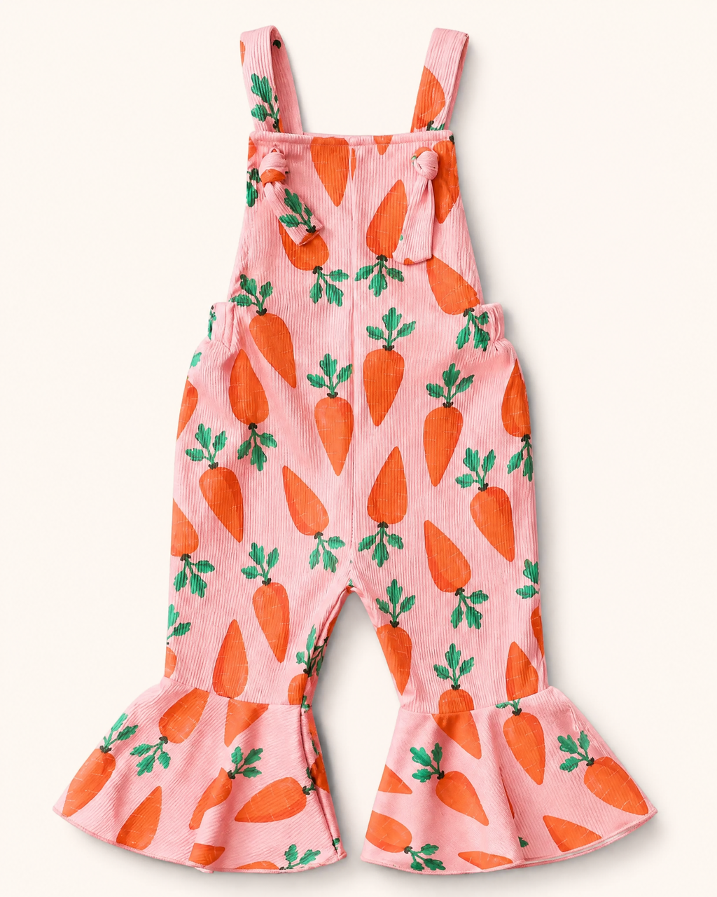 Baby  Carrot Print Flare Overalls
