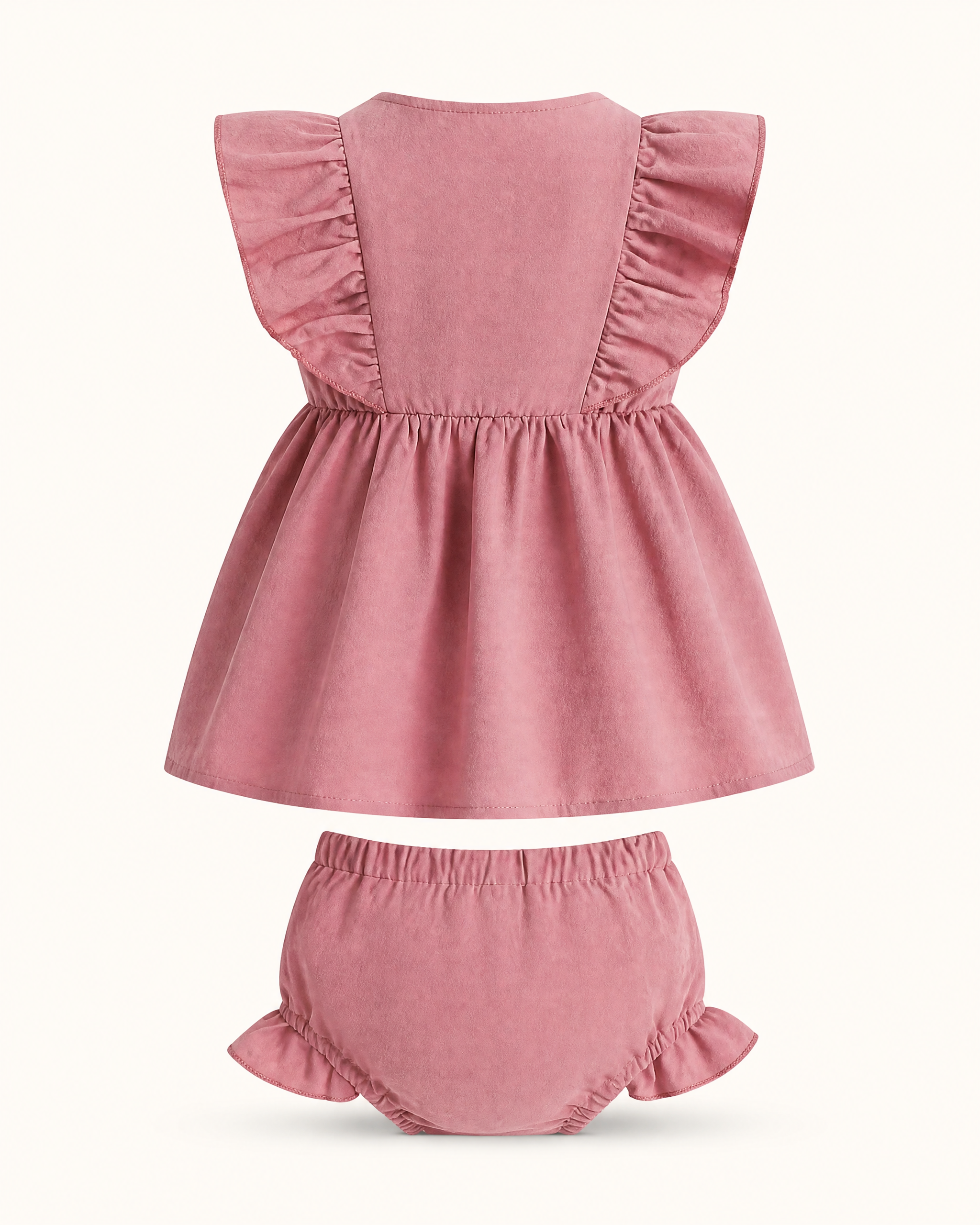 Baby Ruffle Trim Button Front Top and Shorts Set