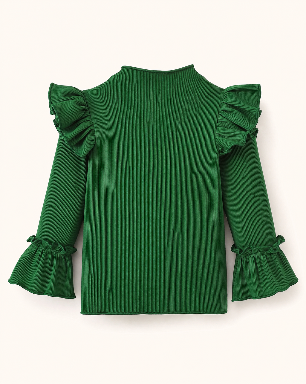 Baby  Ruffle Trim Ribbed Top and Jeans Set