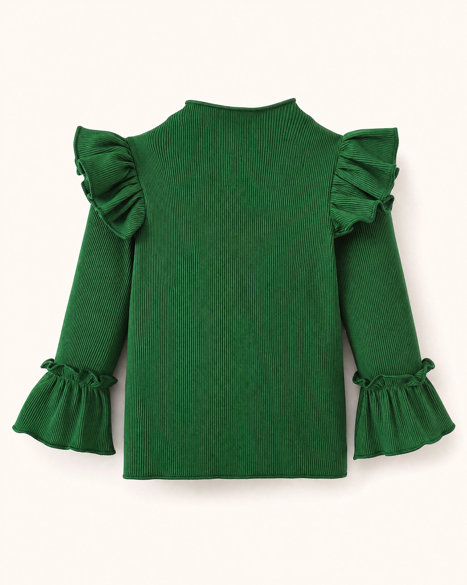 Baby  Ruffle Trim Ribbed Top and Jeans Set