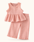 Baby Gingham Ruffle Sleeveless Top & Pants Set