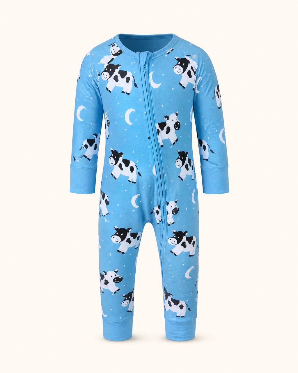 Over the Moon Zipper Bamboo Onesie