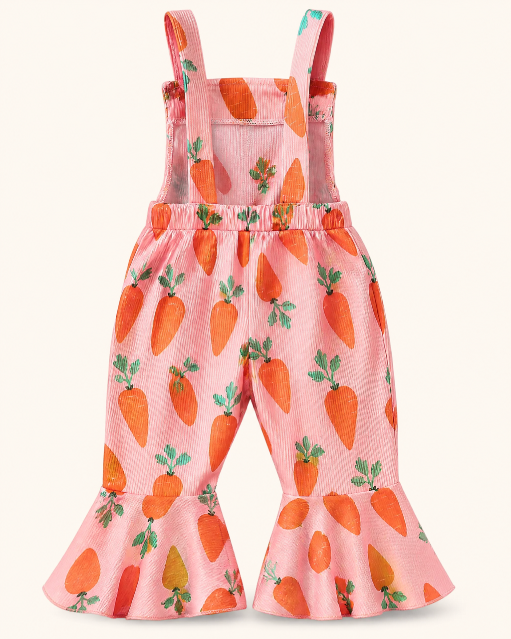 Baby  Carrot Print Flare Overalls