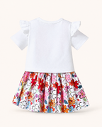 Baby Floral Graphic Ruffle Sleeve Top & Skirt Set