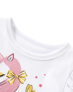 Kids Unicorn Print Rainbow Tulle Dress