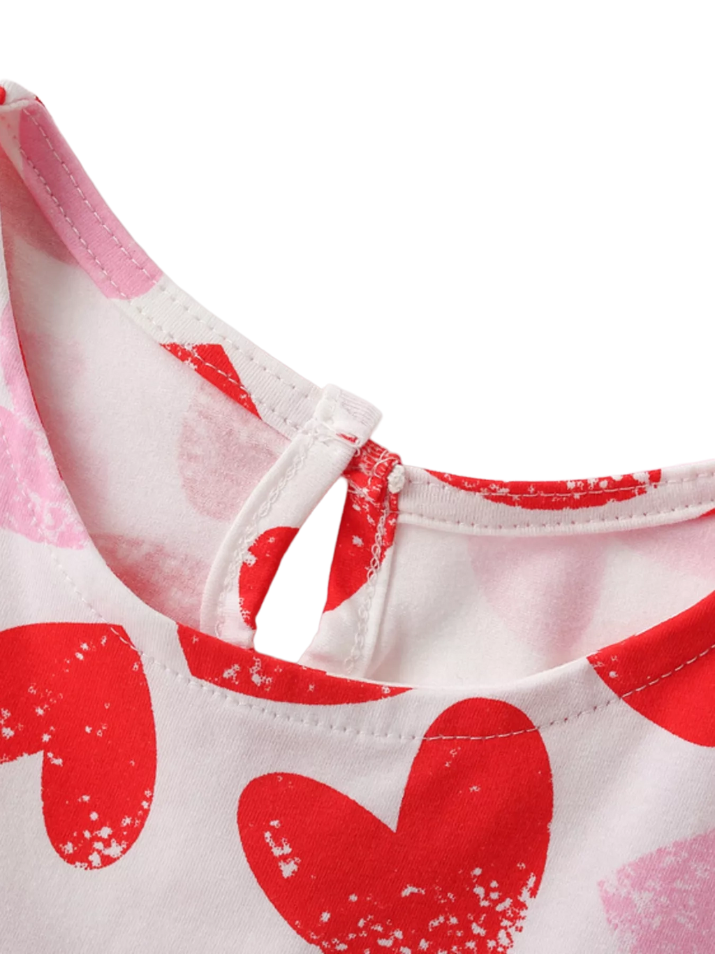 Heart Print Ruffle Sleeve Casual Dress