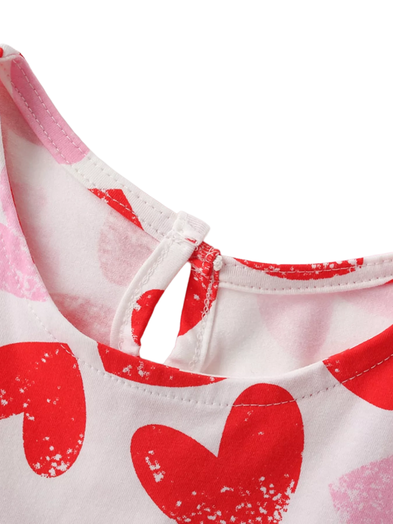 Heart Print Ruffle Sleeve Casual Dress