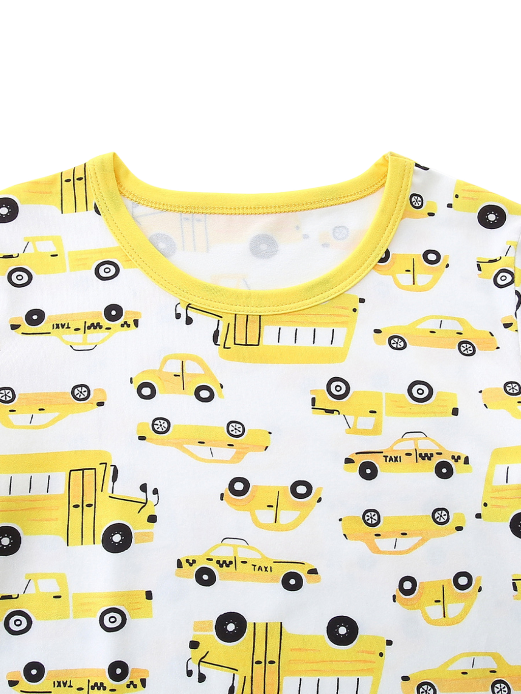 Cartoon Car Print Short Sleeve Pajama Set