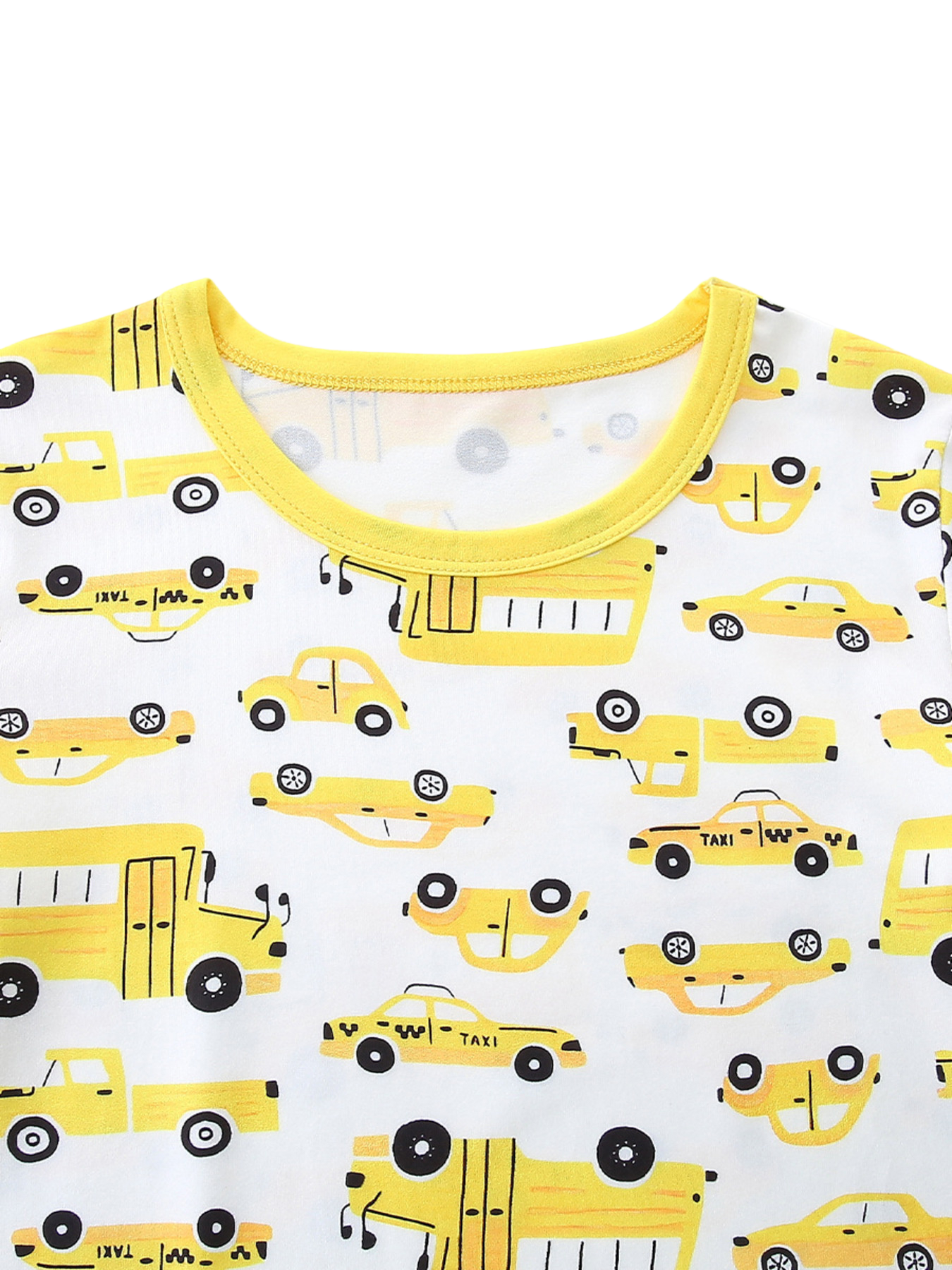 Cartoon Car Print Short Sleeve Pajama Set