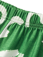 Kids Green Lucky Clover T-Shirt and Shorts Set