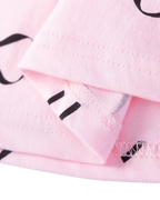 Kids Pink Bow Print Ruffle Sleeve Cotton Dress
