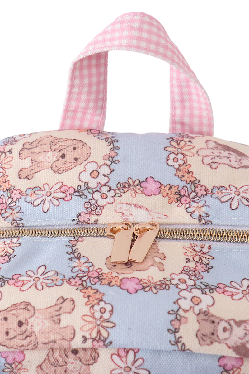 Pink Puppy Embroidered Kids’ Backpack