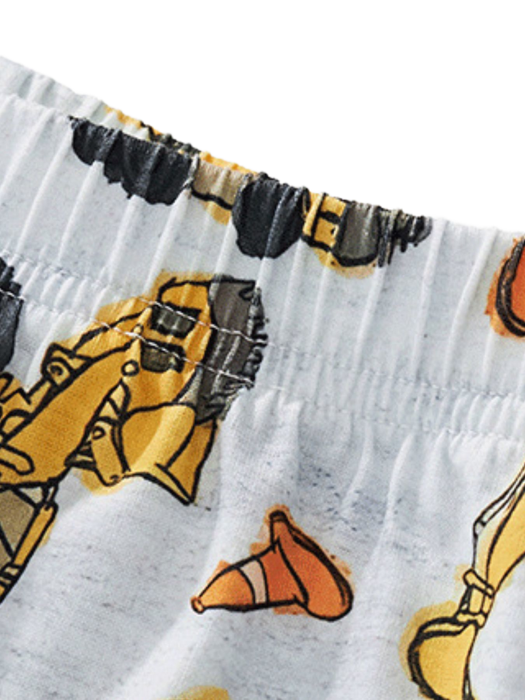 Construction Vehicle Print Round Neck Tee and Shorts Set
