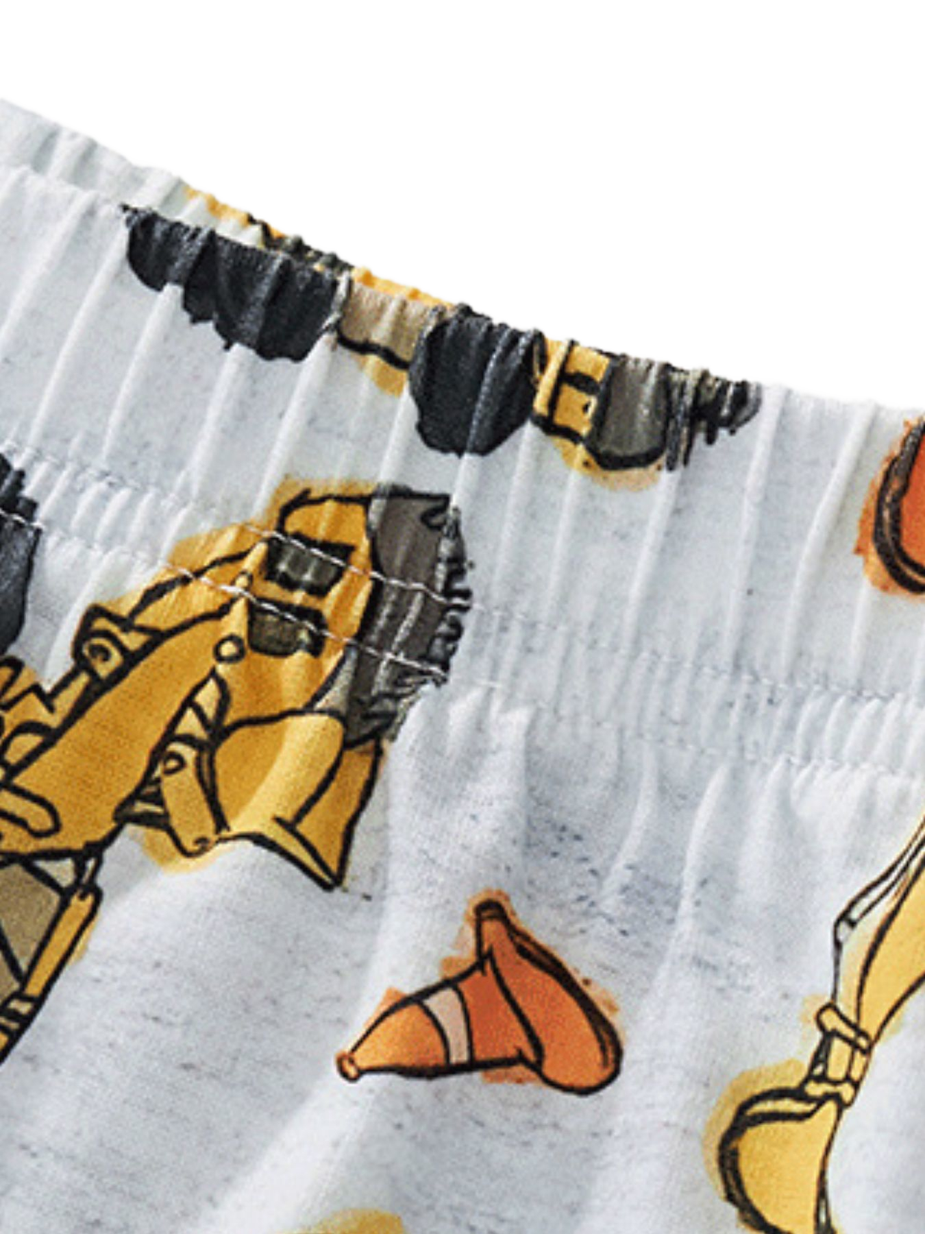 Construction Vehicle Print Round Neck Tee and Shorts Set