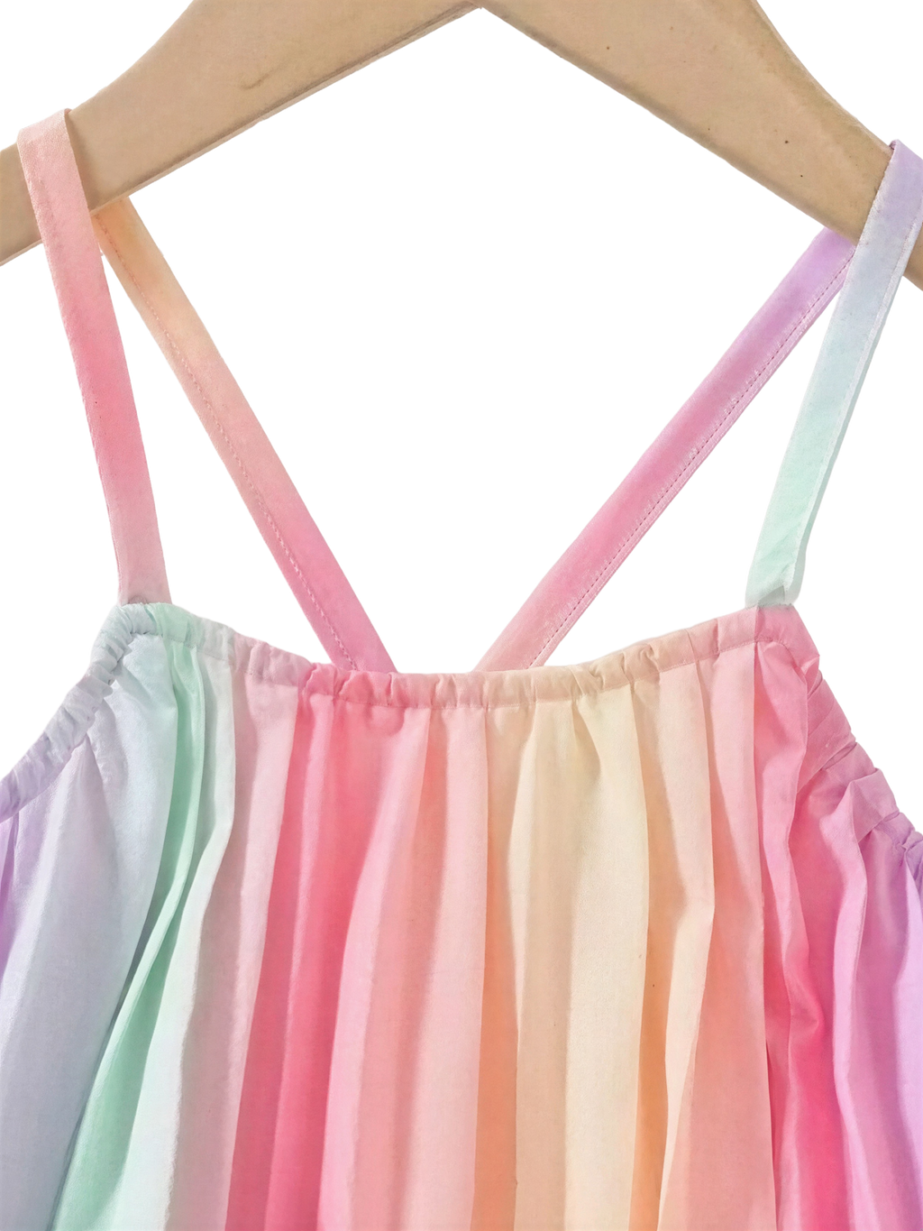 Rainbow Pleated Cami Top and Wide Leg Pants Set