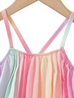 Kids Rainbow Pleated Cami Top & Wide-Leg Pants Set