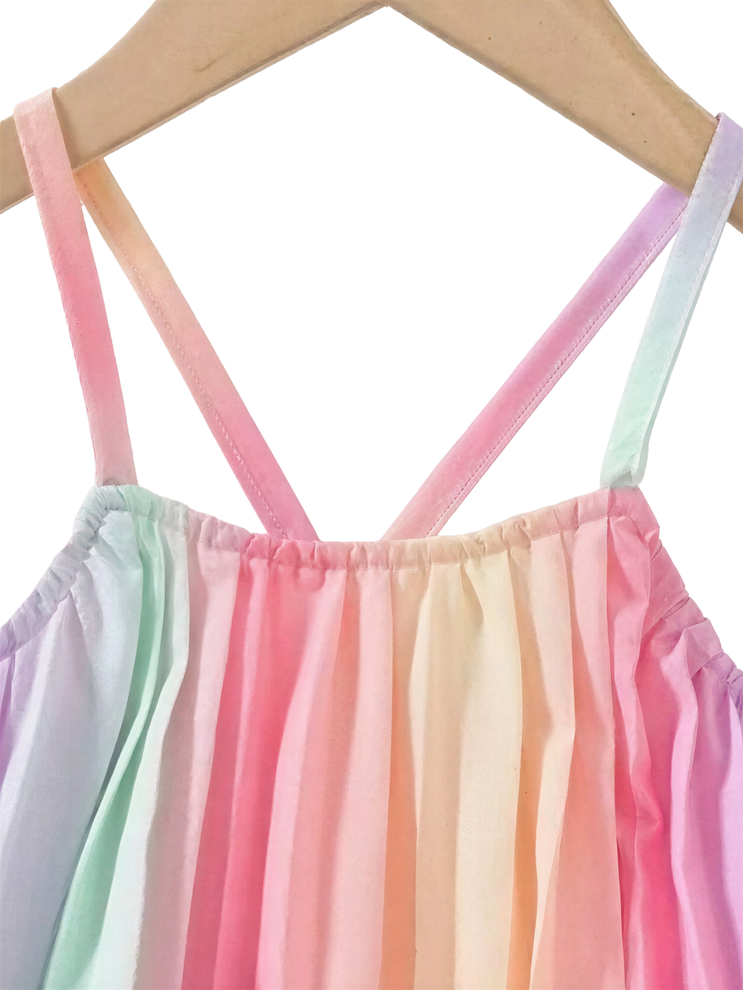 Rainbow Pleated Cami Top and Wide Leg Pants Set
