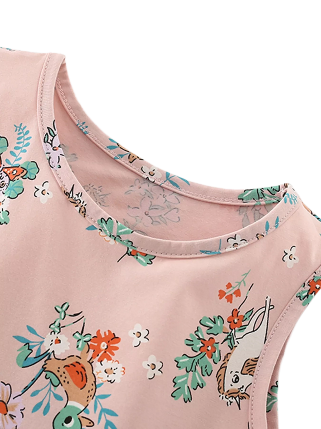 Sleeveless Floral Animal Print Casual Dress