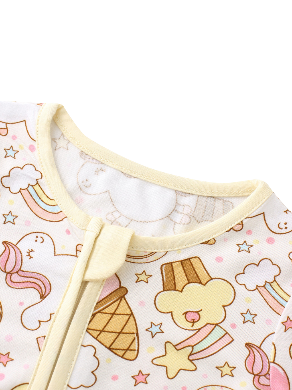 PoshTOT Rainbow Snacks Bamboo Convertible Zippy Romper
