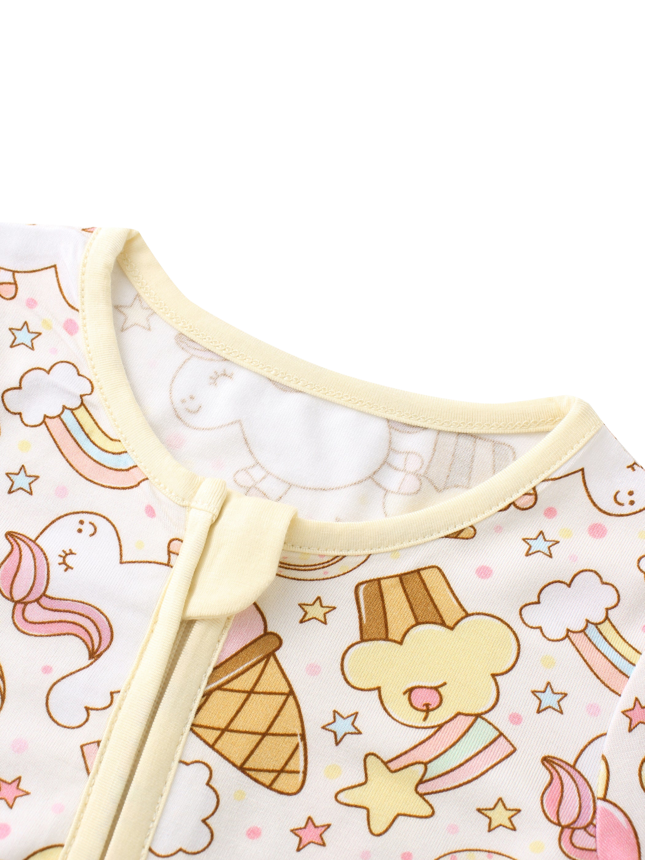 PoshTOT Rainbow Snacks Bamboo Convertible Zippy Romper