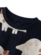 Kids Navy Dinosaur Print Tee and Shorts Set