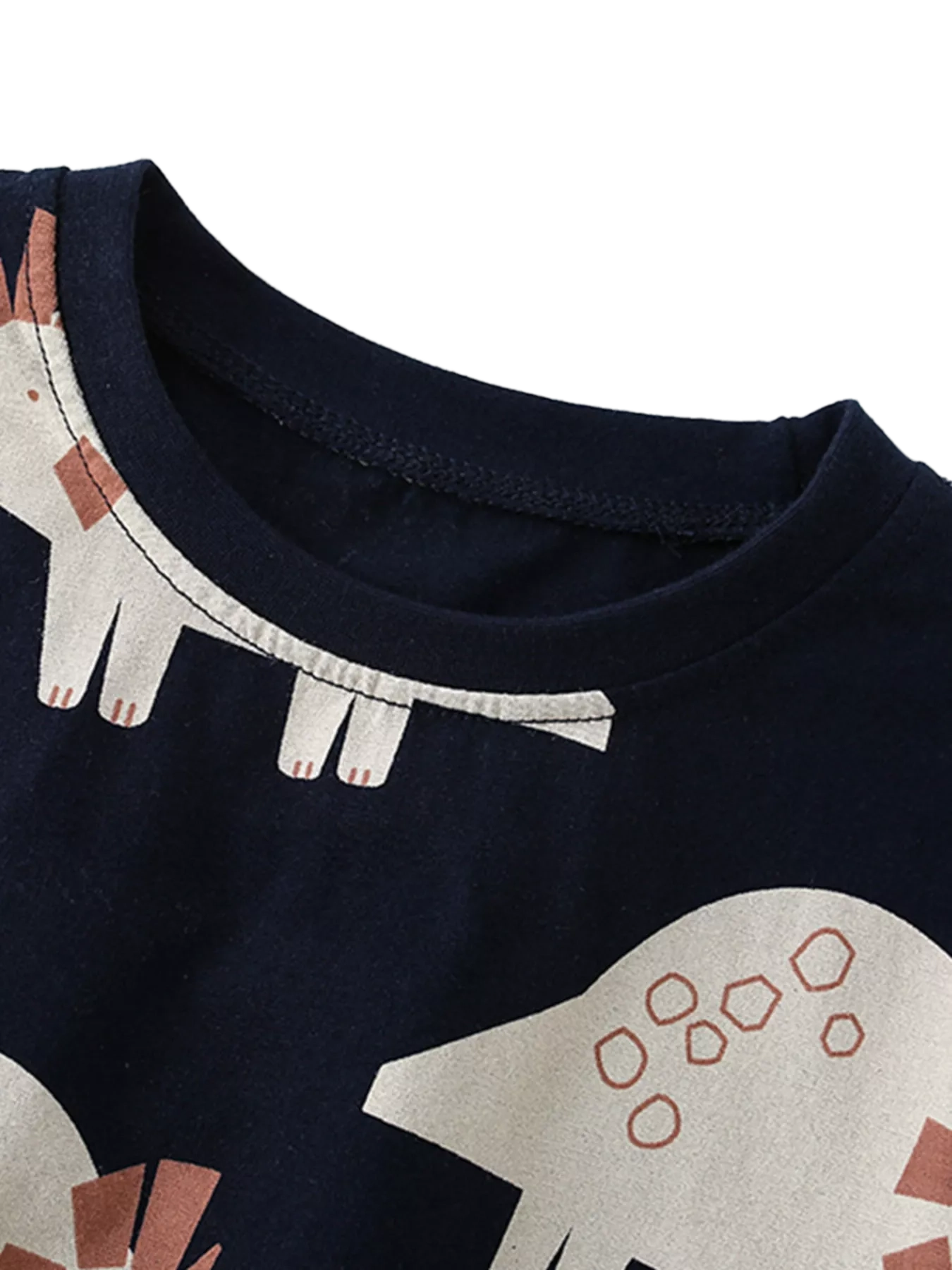 Dinosaur Print Round Neck Tee and Shorts Set