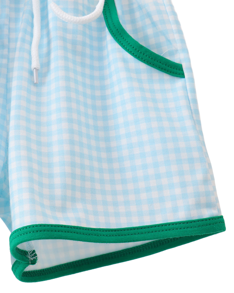 Gingham Shorts Set - Green
