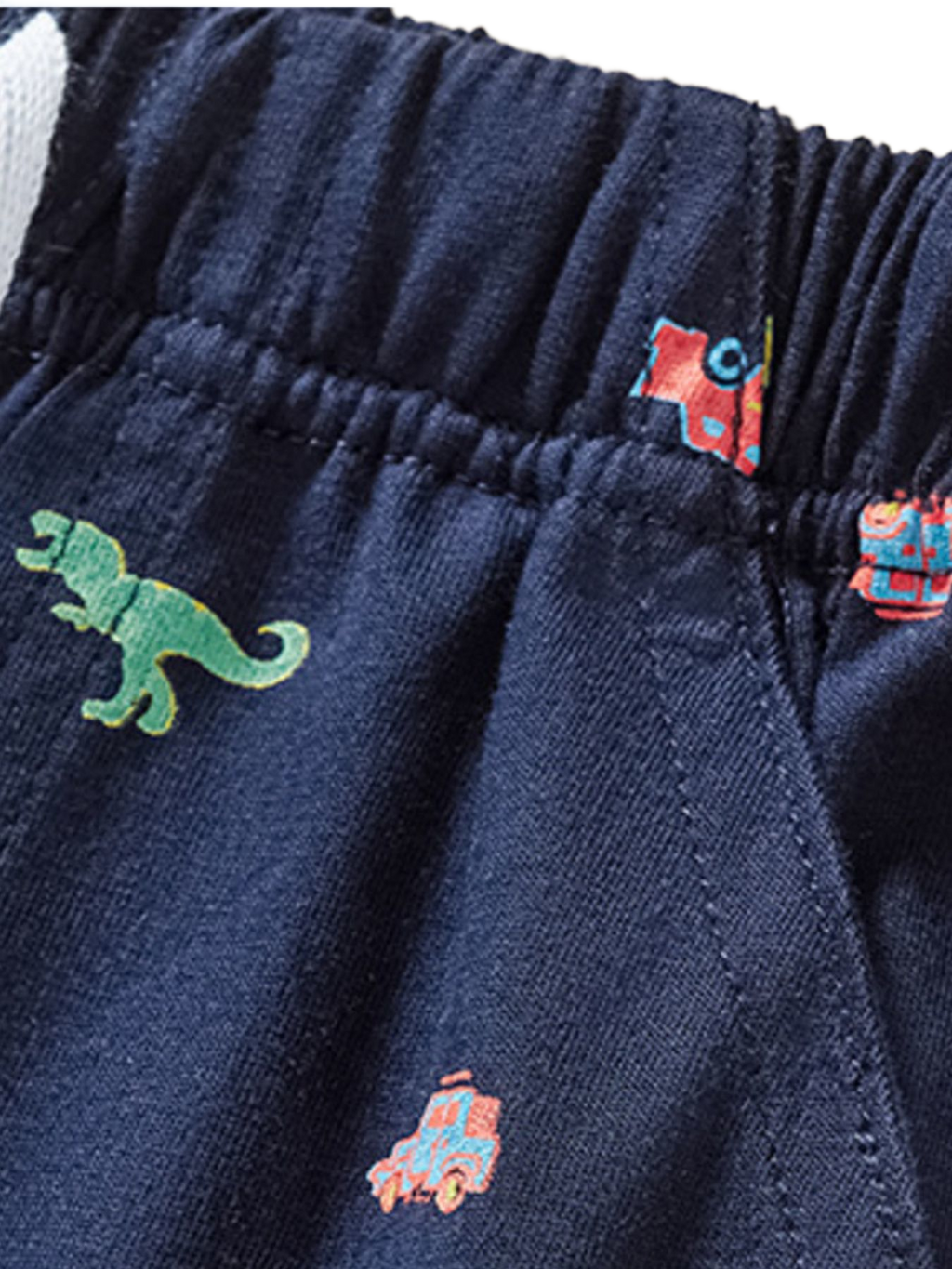 Striped Polo Shirt & Printed Shorts Set