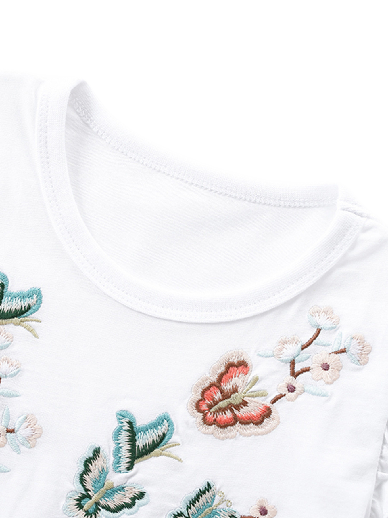 Butterfly Embroidered Tulle Layered Dress