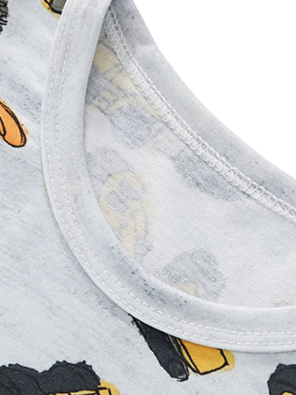 Construction Vehicle Print Round Neck Tee and Shorts Set