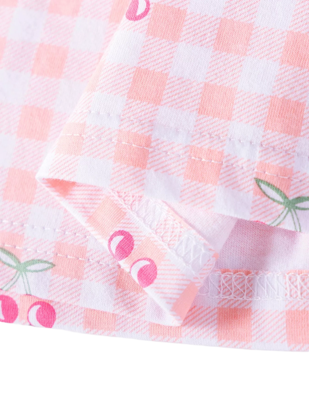 Cherry Gingham Ruffle Sleeve Dress