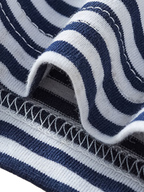 Kids Navy Striped Polo Shirt and Printed Shorts Set