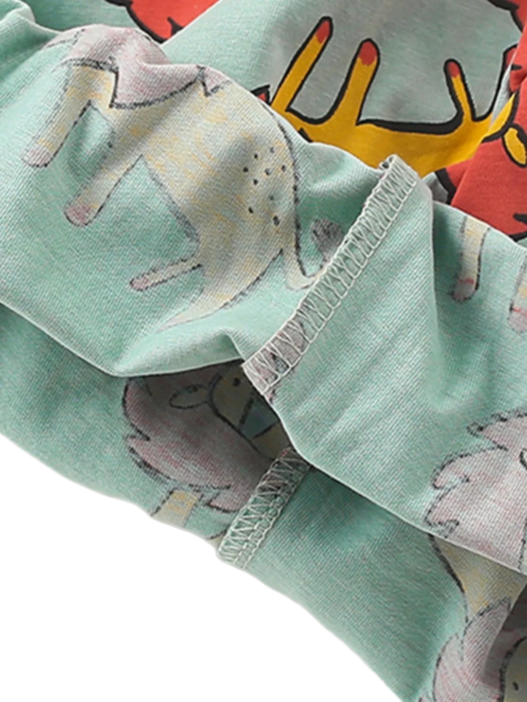 Lion Print Round Neck Tee and Shorts Set