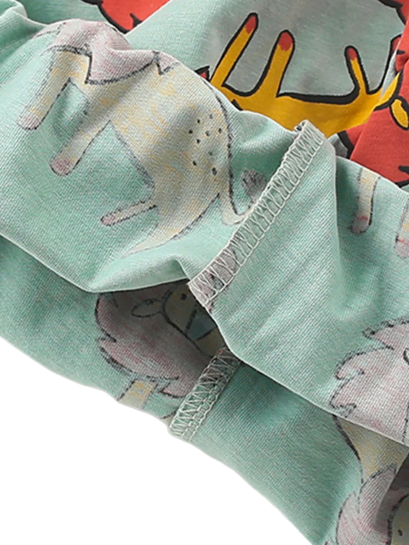 Lion Print Round Neck Tee and Shorts Set