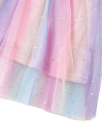 Kids Unicorn Print Rainbow Tulle Dress
