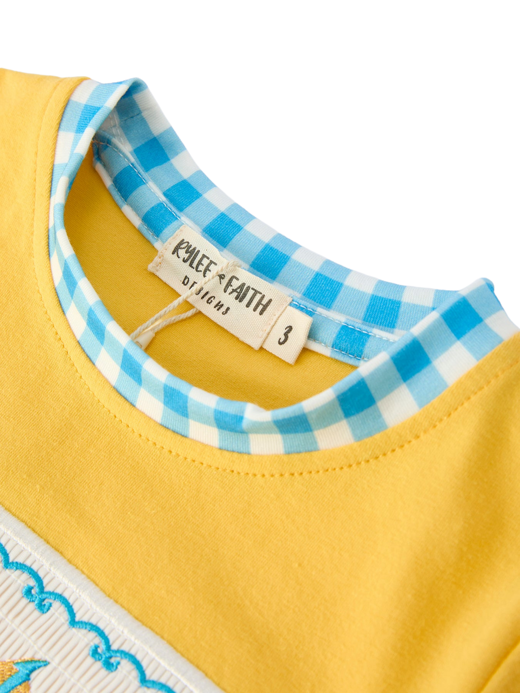Fish Embroidered Smocked Tee & Plaid Shorts Set