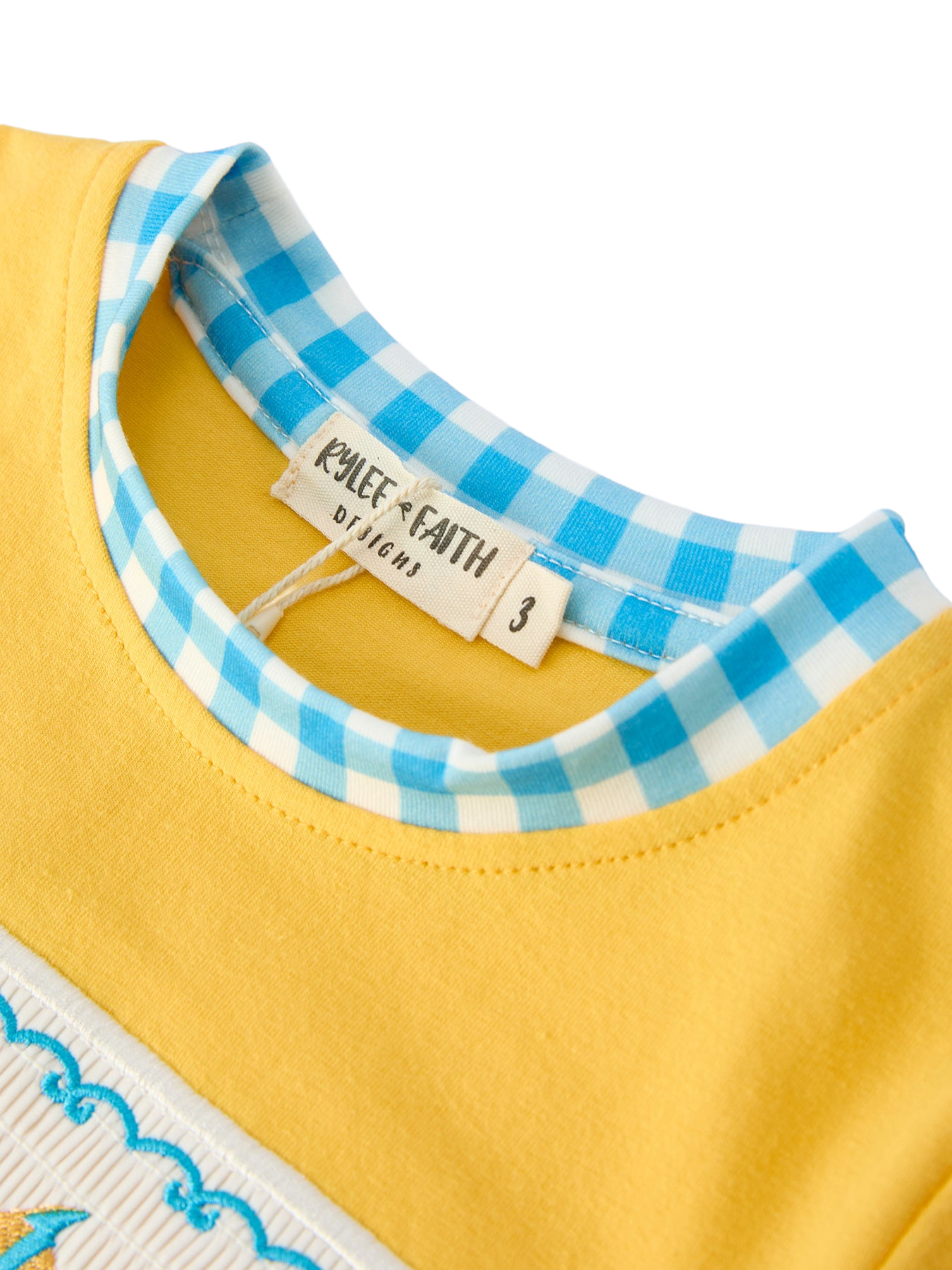 Fish Embroidered Smocked Tee & Plaid Shorts Set