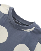 Kids Cartoon Appliqué Polka Dot Short Sleeve Dress