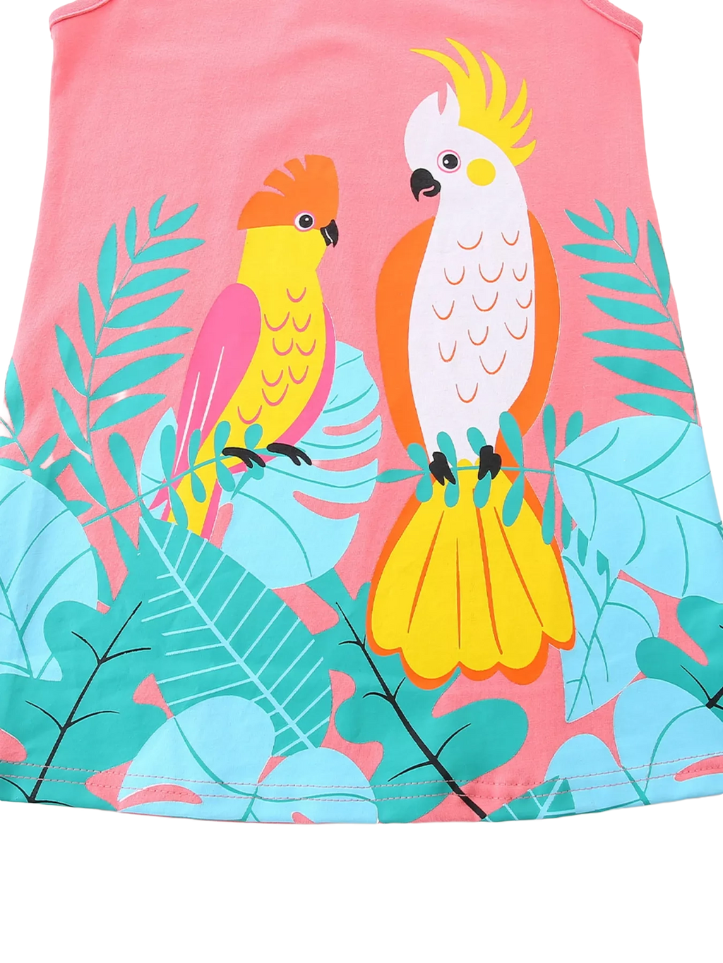 Tropical Parrot Print Sleeveless Dress