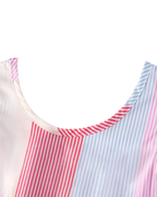 Kids Multicolor Striped Ruffle Sleeve Bow Dress