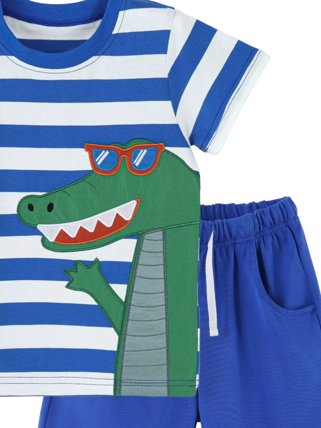 Striped Crocodile T-Shirt and Shorts Set