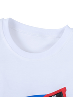 Kids Blue Shark Graphic 3D Tail Cotton T-Shirt