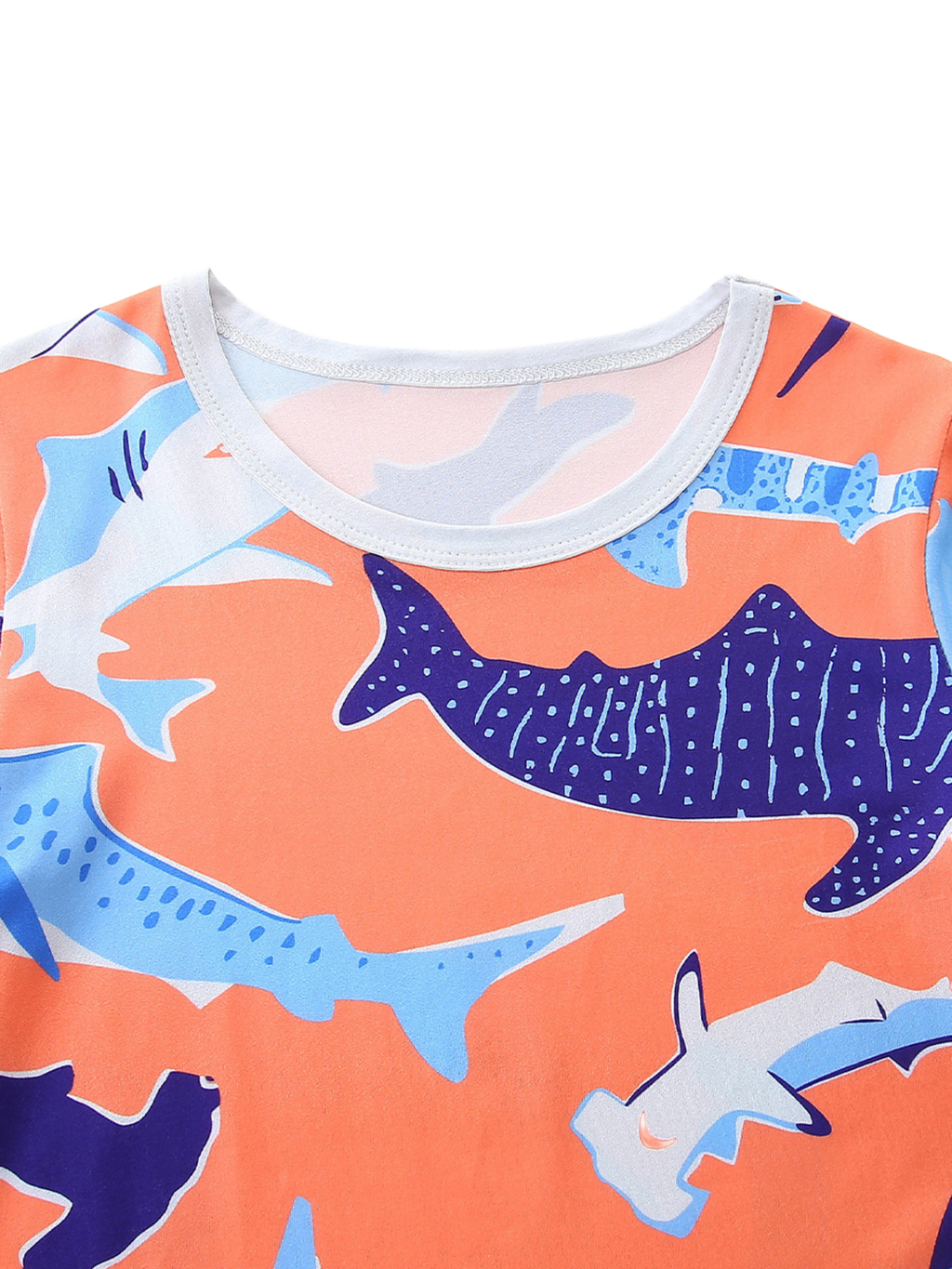 Shark Print Casual Tee and Shorts Set