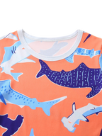 Kids Shark Print Tee and Shorts Set