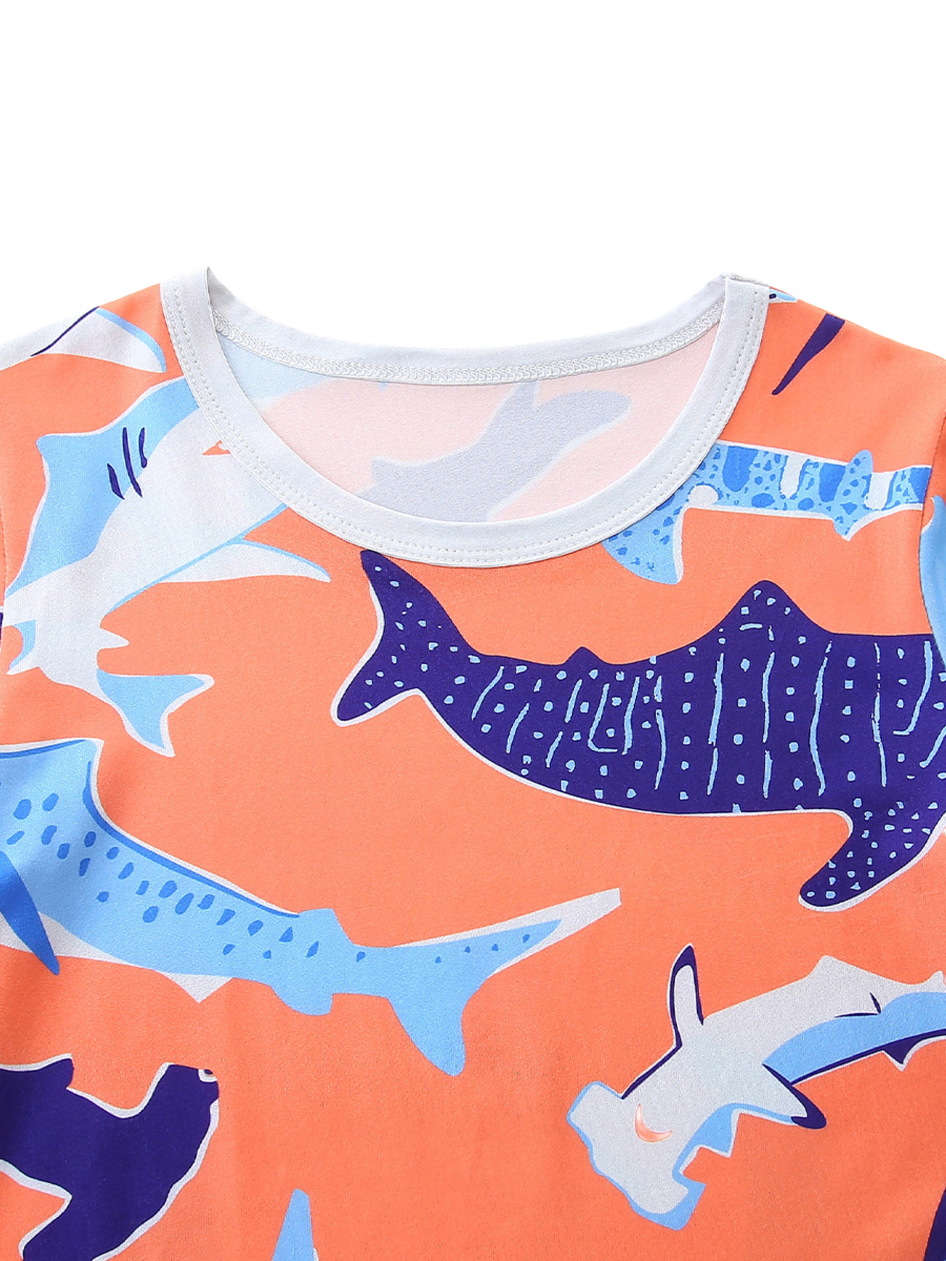 Shark Print Casual Tee and Shorts Set