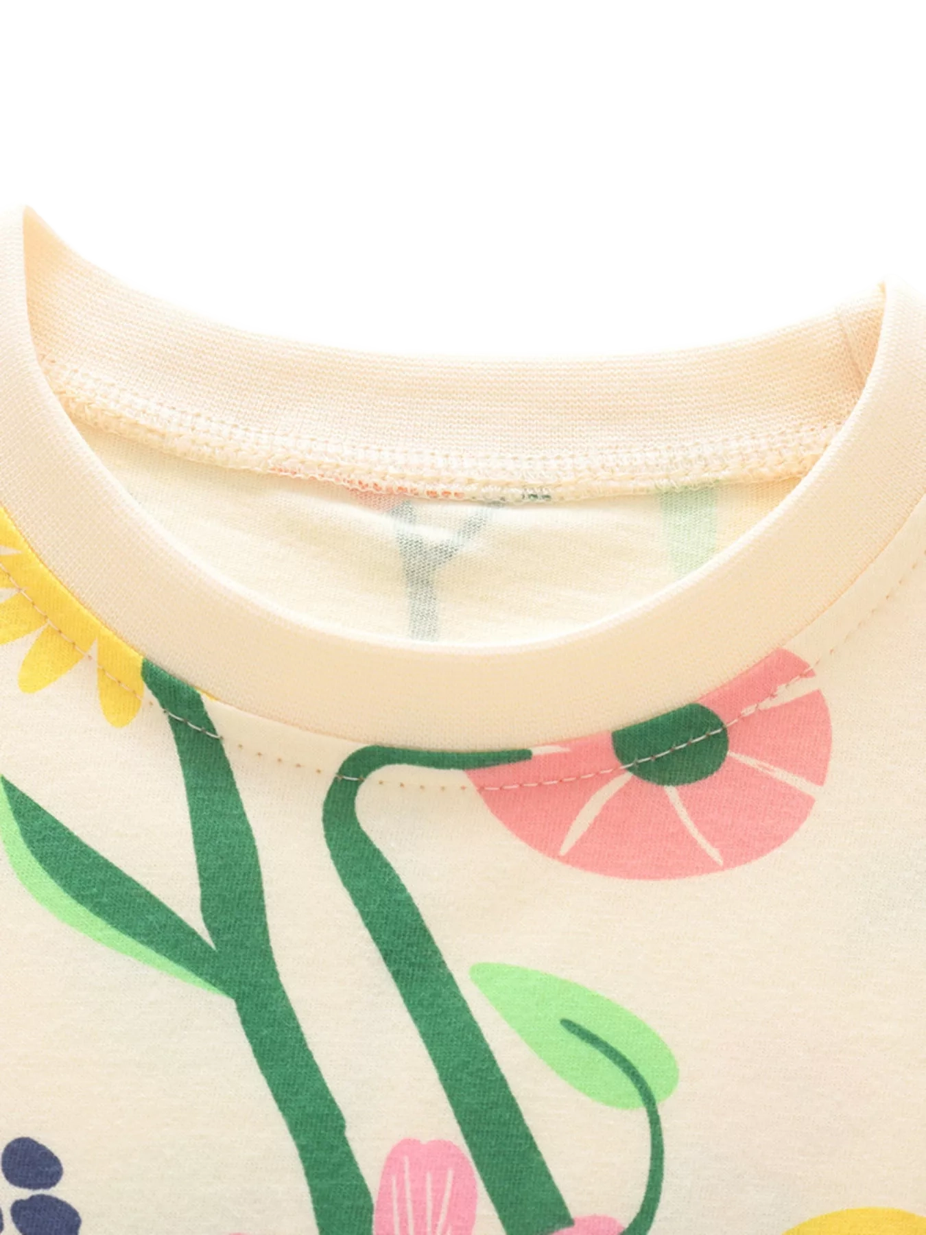 Floral & Fruit Print Ruffled Hem T-Shirt