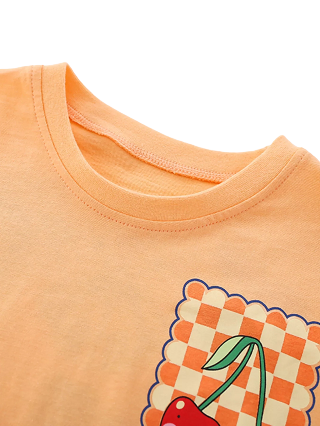 Cherry Graphic Tee and Striped Shorts Set