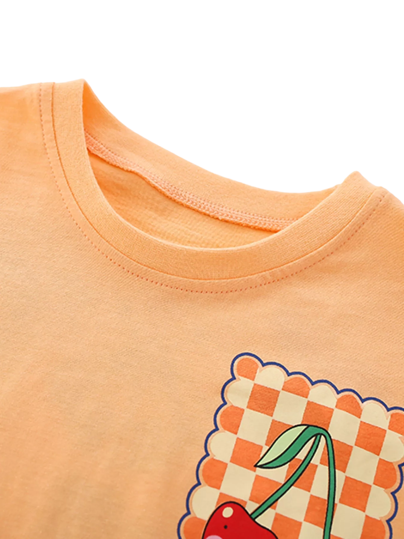 Cherry Graphic Tee and Striped Shorts Set