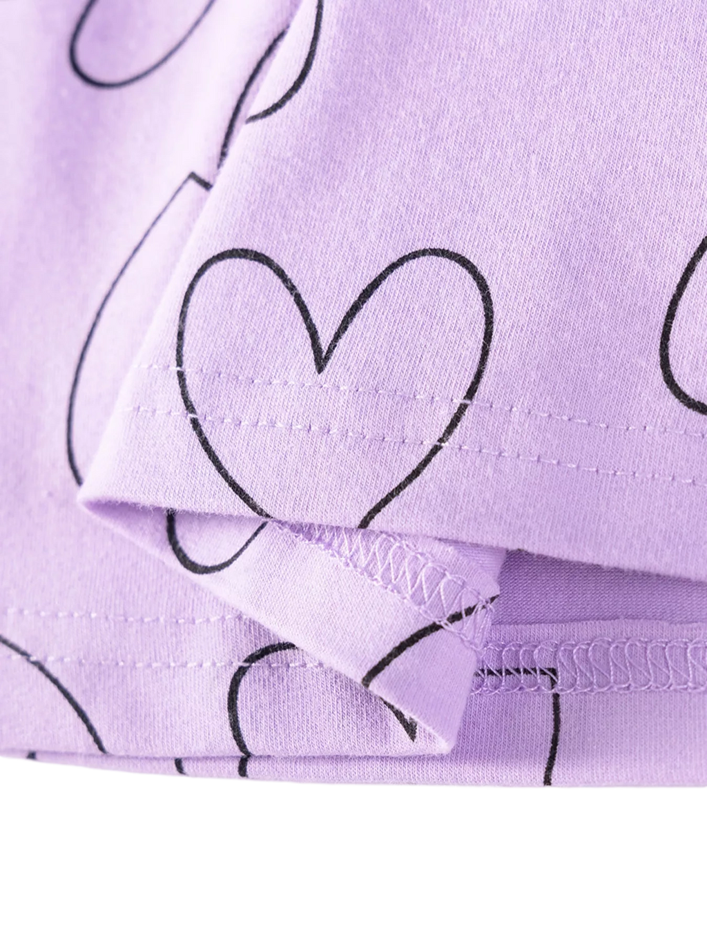 Heart Print Ruffle Sleeve Casual Dress